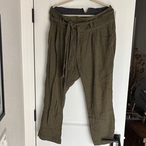 Free People harem olive green capri pants